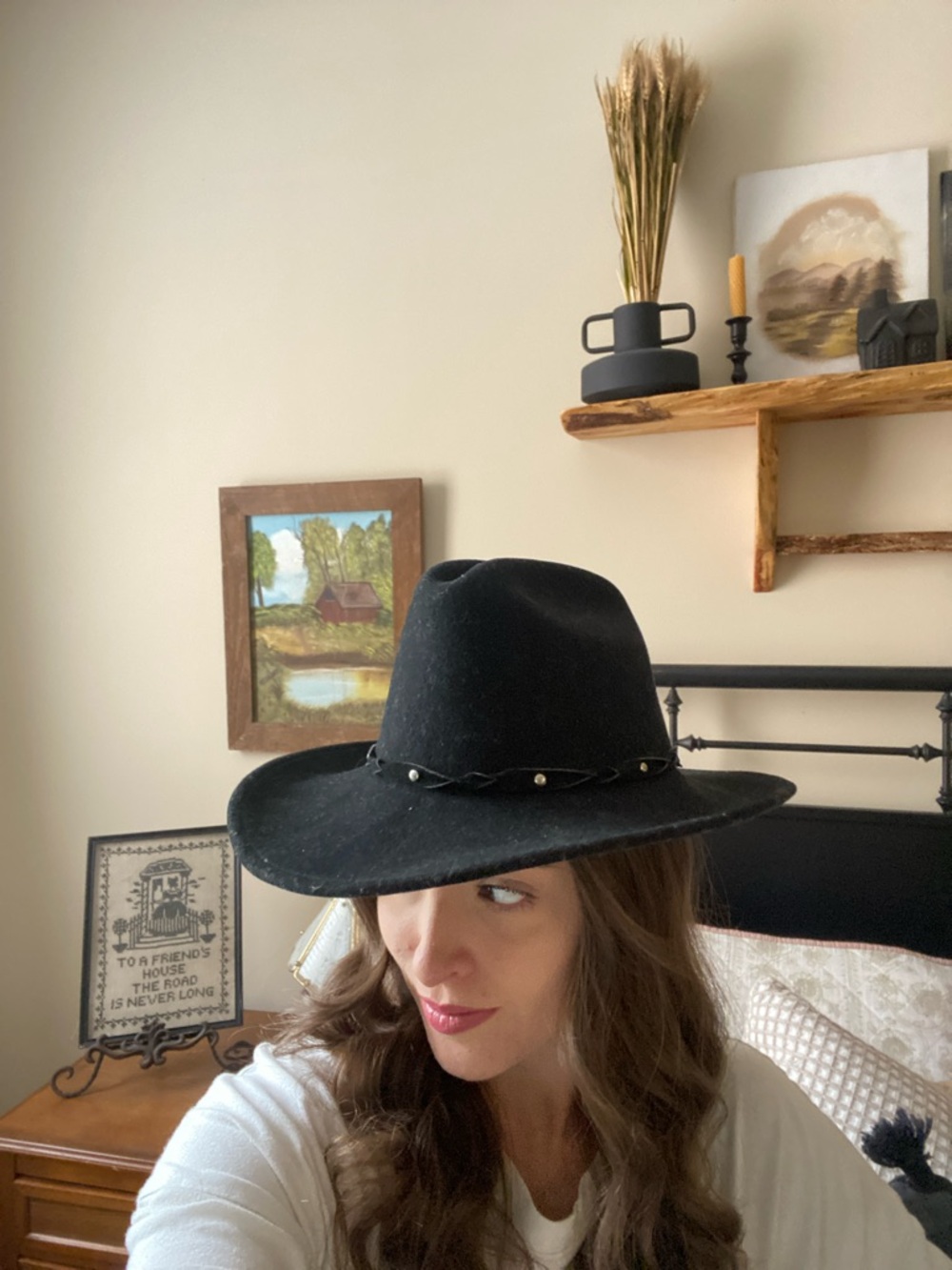 Bailey Vintage Dally Black Felt Wool Western Hat — Unisex M